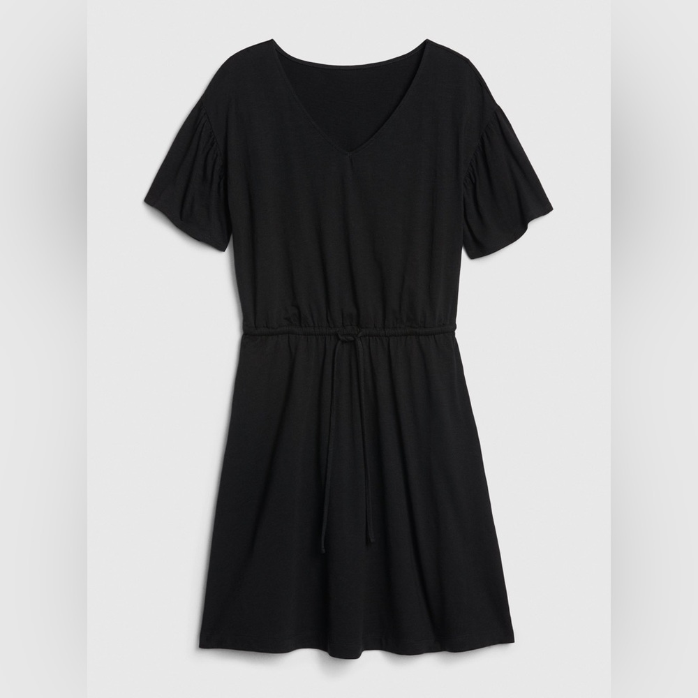 GAP Flutter Sleeve Tie-Front Dress in Modal-Cotton